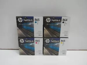 LOT OF 4! GENUINE HP 865/864 (3ED83A/3ED84A/3ED85A/3ED86A) PAGEWIDE XL INK - Picture 1 of 1
