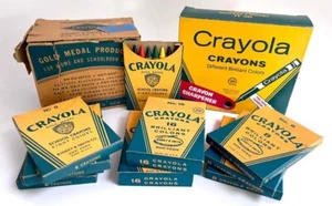 Vintage Binney & Smith Crayola Crayons Lot 11 Boxes Retired Colors Unused - Picture 1 of 16