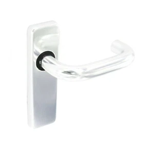Manijas de puerta de aluminio pulido en placa posterior para puertas de pestillo, cerradura y baño - Imagen 1 de 6