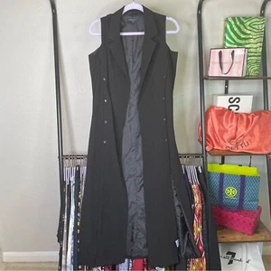 Romeo & Juliet Couture Black Military Cold Shoulder Long Jacket - Picture 1 of 10