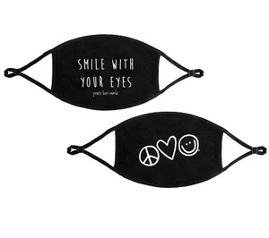 Peace Love World Set of 2 Adjustable 3-Layer Face Coverings - Picture 1 of 4
