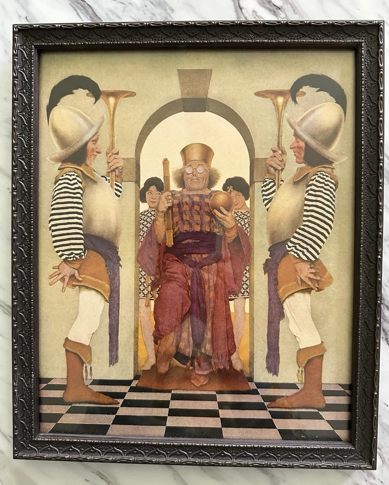 Maxfield Parrish Knave Of Hearts Collection Framed Lithograph Original Print - Image 1 of 4