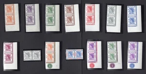 1954-62 Hong Kong QE2 coomplete Definitive Set in pairs (except for 65c) MNH - Picture 1 of 2