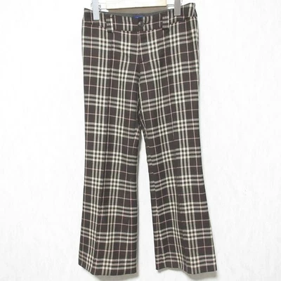 Burberry Blue Label Check Pattern Bootcut Pants 38 Brown Women USED - Image 1 of 4