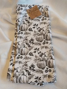 Kay Dee Designs Herbst 2 Küchentücher schwarz weiß Kürbisse Thanksgiving Baumwolle  - Bild 1 von 7
