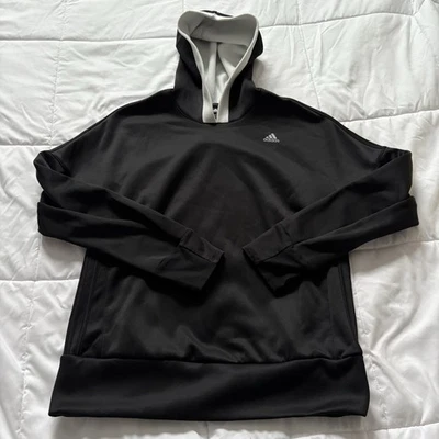 Adidas Womens Size XL Hoodie Sweatshirt Black Fleece Climawarm Hooded - Image 1 of 4