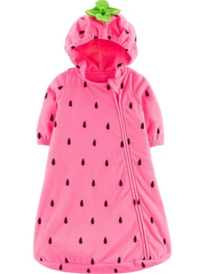 Fantasia Carters infantil meninas rosa morango com capuz saco de dormir média 17-21 libras - Imagem 1 de 3