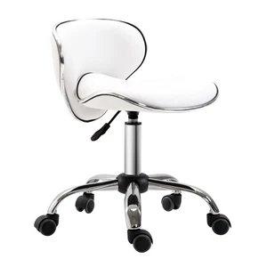 Office Chair Beauty Salon Rolling Technician Stool Chair Low Back White HOMCOM - Picture 1 of 9