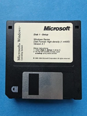 Original Microsoft Windows 3.1 Complete 6-Disk Set on 3.5”  Floppy Disks - Image 1 of 3