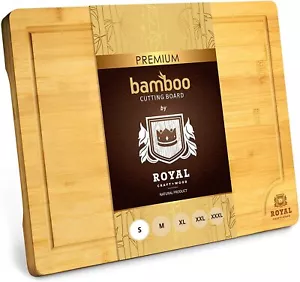 Tabla de cortar madera de bambú para cocina, bloque butoher con asas y ranura de jugo - Imagen 1 de 45