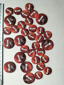 WOUNDS TOKENS /SHADOWS OF BRIMSTONE/GATES OF VALHALLA M675 - Imagen 1 de 1