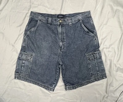 Vintage Consensus Mens 38 Blue Denim 100% Cotton Cargo Shorts - Image 1 of 3