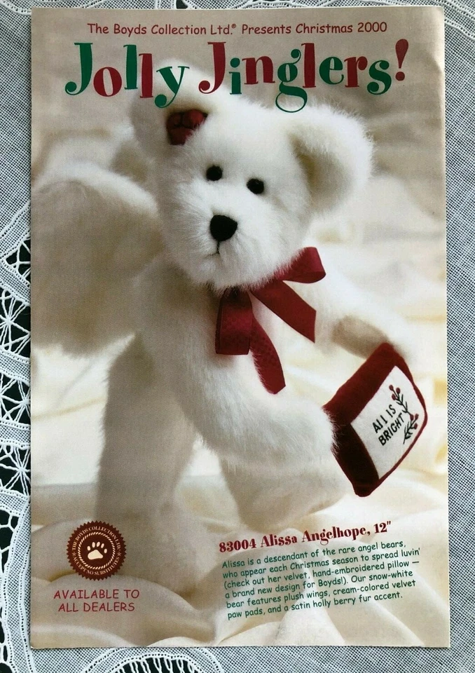 ENESCO 2000 CHRISTMAS BOYDS JOLLY JINGLERS COLLECTION BROCHURE/BOOKLET