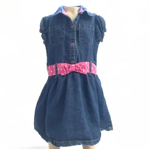 Toddler Denim Dress Size 3T, Wonder Kids Brand With Pink Belt Detail - Picture 1 of 12