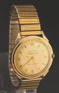 w/Video: NICE Bulova N7 Mens Self winding Watch 10K RGP 23j, Linen Dial - Picture 1 of 11