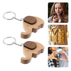  2 PCS Elephant Keychain Wood Miss Phone Holder for Cars Little Ring