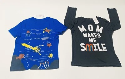 2 camisas antiguas azul marino para niños pequeños talla 4T mamá me hace sonreír manga larga y corta NUEVAS Foto 1 de 4