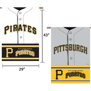 PITTSBURGH PIRATES JERSEY 43” x 29” 2 Sided Banner Flag NEW GREAT BASEBALL GIFT - Picture 1 of 1