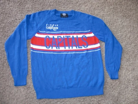 Vintage WASHINGTON CAPITALS cotton NHL Sweater men's Medium Cover