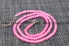 Faceted 2x4mm Pink Quartz Rondelle Gemstone Beads Necklace 20" AAA+