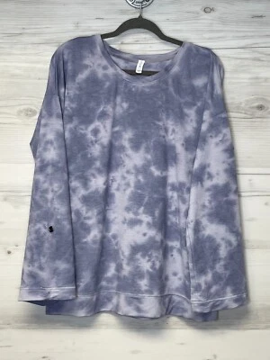 Ideology Womens Top Large Blue Tie Dye Crew Neck Long Sleeve Pullover - Image 1 of 4