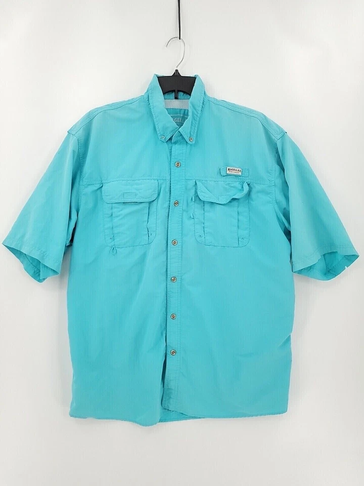 Magellan Mens Button-Up Shirt Short Sleeve XXL-T Solid Blue  - Image 1 of 4