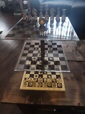Vintage Wooden Space Chess Set 1970 Made in California USA