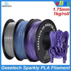 New Geeetech PLA 3D Printer Filament 1.75mm 1kg Sparkle Silver/Blue/Purple PLA - Picture 1 of 10