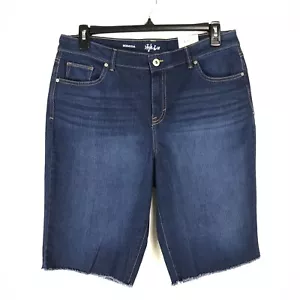 NEW Style & Co. Mid-Rise Denim Bermuda Shorts Women's Plus Size 16 Stretch - Picture 1 of 14