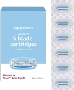 5-Blade Razor Refills for Women, 6 Count (Fits Specific Handles) - Picture 1 of 5
