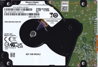 WD20SMRM-59A4PS1 s/n: WXQ2E4  WD Thailand DEC / 2021  2TB 2.5" USB-C HDD 7408 - Image 1 of 4