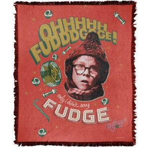 A Christmas Story Blanket, 50"x60" Oh Fudge Woven Cotton Blend Throw - Picture 1 of 6