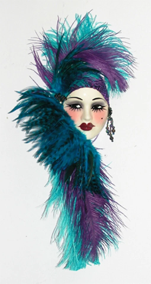 Unique Creations Lady Face Mask Wall Hanging Decor - NEW IN BOX - Image 1 of 1