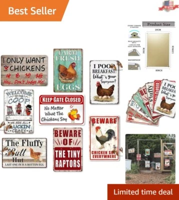 Lightweight 8-Pack Chicken Signs with Easy Wall Mounting - Perfect Home Gift - Изображение 1 из 4