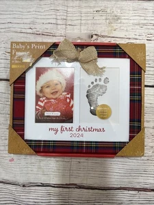 Kate & Milo Baby’s First Christmas Picture Frame Plaid 3x4” - Picture 1 of 7