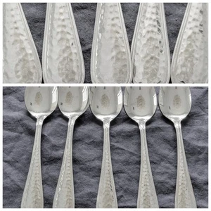 Reed Barton Dorado Teaspoon Set Of Five Hammered 18/8 Korea - Picture 1 of 4