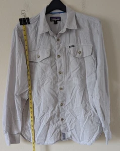Men's Patagonia Cotton Hemp Shirt Size S Button Up Long Sleeve Tan Light - Picture 1 of 11