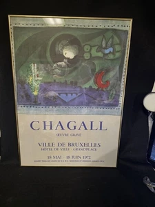 1972 Original Vintage Ausstellungsplakat MARC CHAGALL "Ville De Bruxelles" - Bild 1 von 9