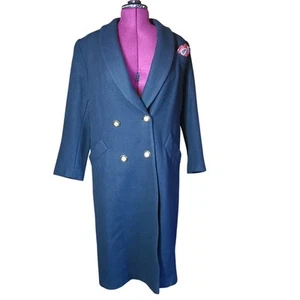 Vintage Herman Kay Petite Wool Blend Size 8 Womans Trench Dress Coat Slouchy - Picture 1 of 9