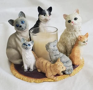 7 Gatitos Gatos en Alfombra Redonda Candelabro Votivo Hecho por Spoontiques - Imagen 1 de 11