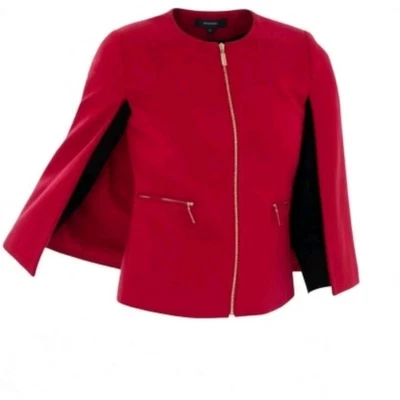 Blazer Chicos Capa 2 L 12 Rojo Negro Cremallera Completa Bolsillos Cremallera Ponte Tejido Chaqueta Foto 1 de 4