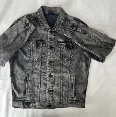 Chaqueta vaquera George negra lavada ácida para hombre talla grande (42-44) Foto 1 de 4