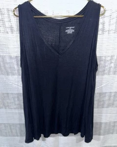 Lane Bryant Black Sleeveless V-Neck Plus Size Swing Tank Top SZ 22/24 - Picture 1 of 3