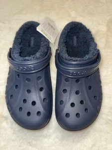 Schuhe Crocs Gr. J3 (34-35) Jungen Unisex blau gefütterte Baja Lined CLOGS NEU - Bild 1 von 3