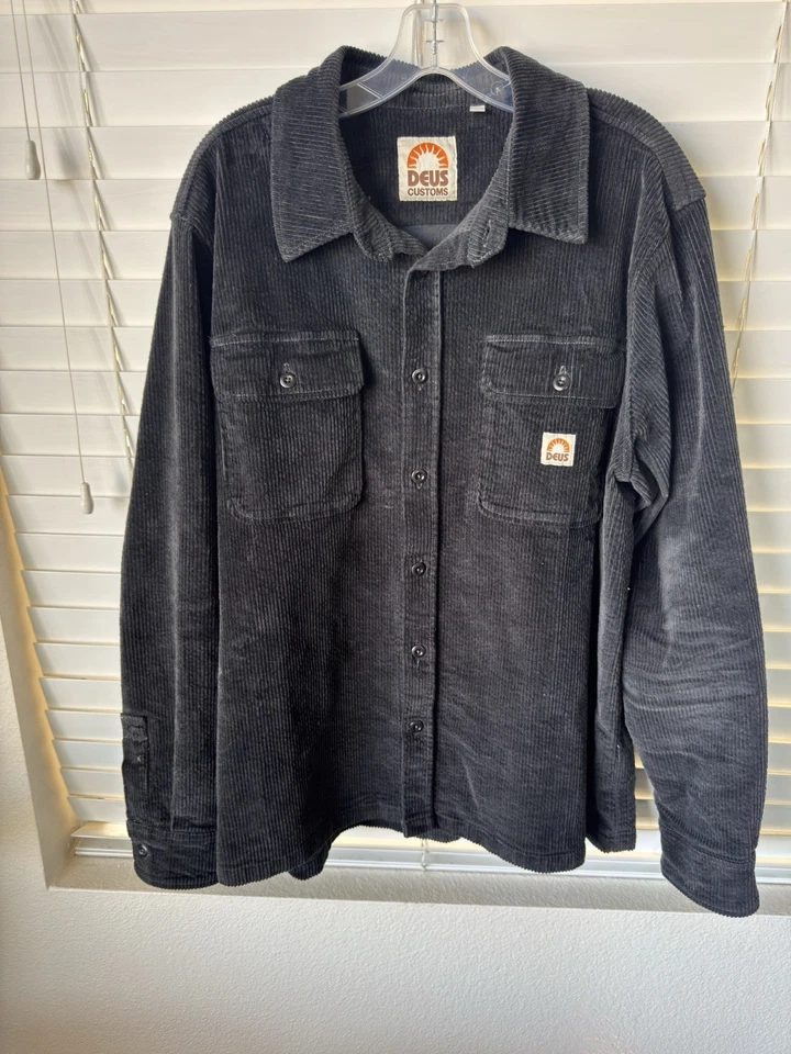 CAMISA DEUS EX MACHINA VACAY CORDÓN - ALGODÓN ANTRACITA TALLA XL AZUL 🔥 Foto 1 de 4