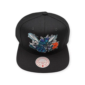 Mitchell & Ness Charlotte Hornets Shattered Black Adjustable Snapback Hat Cap - Picture 1 of 6