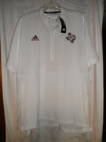 Adidas Texas A&M Aggies 1/4 Zip Short Sleeve Wind Pullover Men's Size XL, NWT Cover