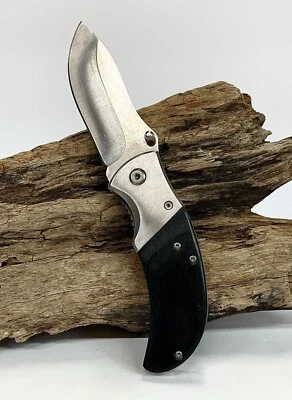 口袋刀弹簧辅助黑色和银色 3.25 英寸刀片 7.25 英寸总长度 22 — 第 1/4 张图片