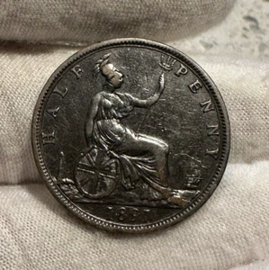 1891 GREAT BRITAIN HALF PENNY KM-789 - FREE USA SHIPPING! B2816 - Picture 1 of 2