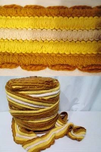 "Cortina de tapicería con adorno de tela GIMP de colección Mocha marrón amarillo blanco 5 yardas 3,25" - Imagen 1 de 6